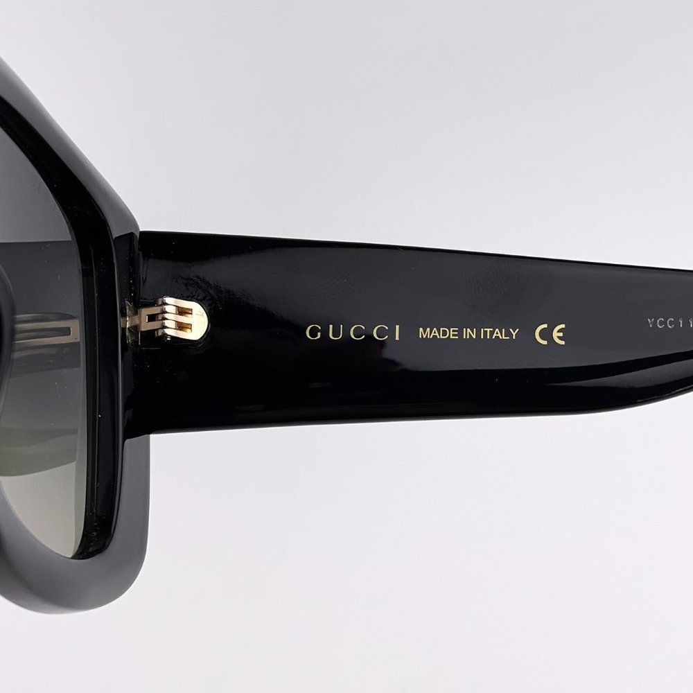 Gucci Urban GG0141SN Sunglasses Black Gold Grey Women - Picture 7 of 11